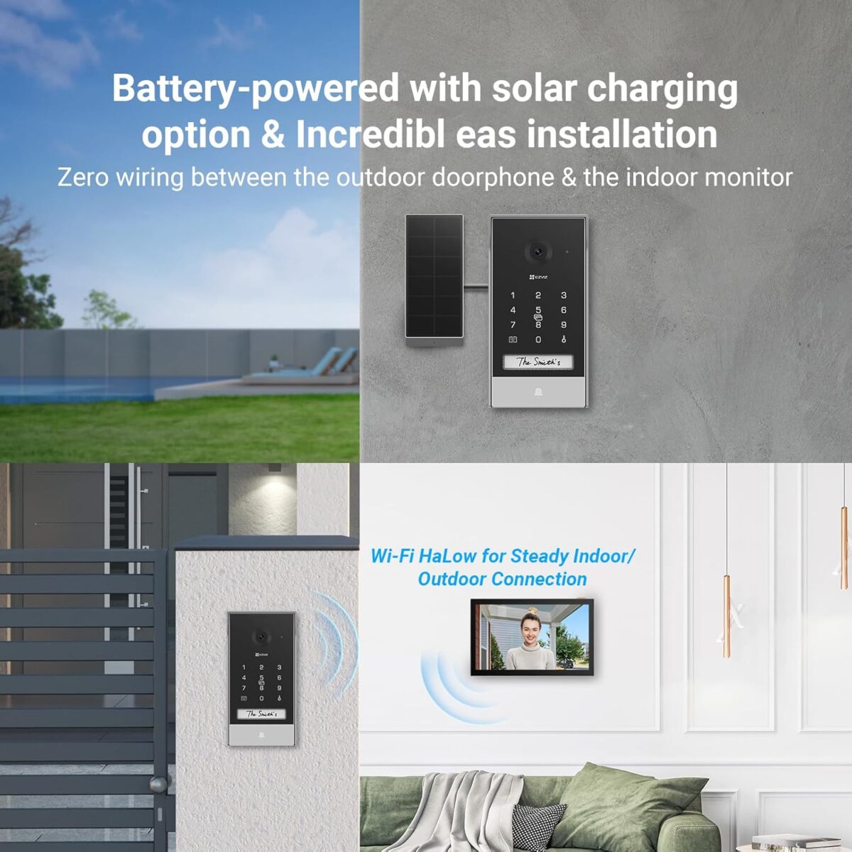 EZVIZ Battery Video Door Intercom with Solar Panel DUBAITR