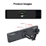 3 Lens Mirror (Front, Inside, Rear) Camera For Car With live view Record GPS Tracking DUBAITR