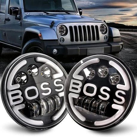 Boss 7” for Jeep Wrangler Headlight High Low Beam (Pair) dubaitr