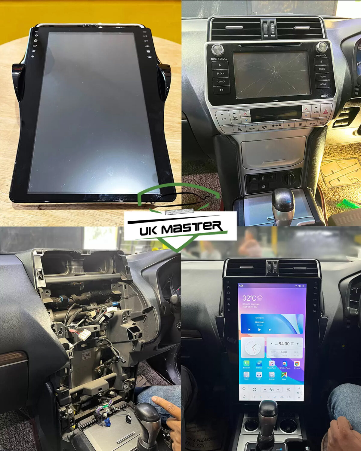 Uk master 16 inch Android Monitor for Toyota Land Cruiser Prado 2018-23 DUBAITR