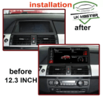 Uk master 8GB 64GB Android Screen For BMW X5 E70 X6 E71 2010-2013 CIC 12.3 Inch DUBAITR