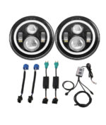 RGB 7 Inch Bluetooth LED Headlight, RGB Halo’s W/Amber Turn Signal Function DUBAITR