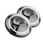 RGB 7 Inch Bluetooth LED Headlight, RGB Halo’s W/Amber Turn Signal Function DUBAITR