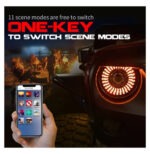 Halo Angel Eyes DRL Dual Beam Headlight For Jeep Wrangler, JP 7 Inch 50W RGB DUBAITR