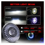 Halo Angel Eyes DRL Dual Beam Headlight For Jeep Wrangler, JP 7 Inch 50W RGB DUBAITR