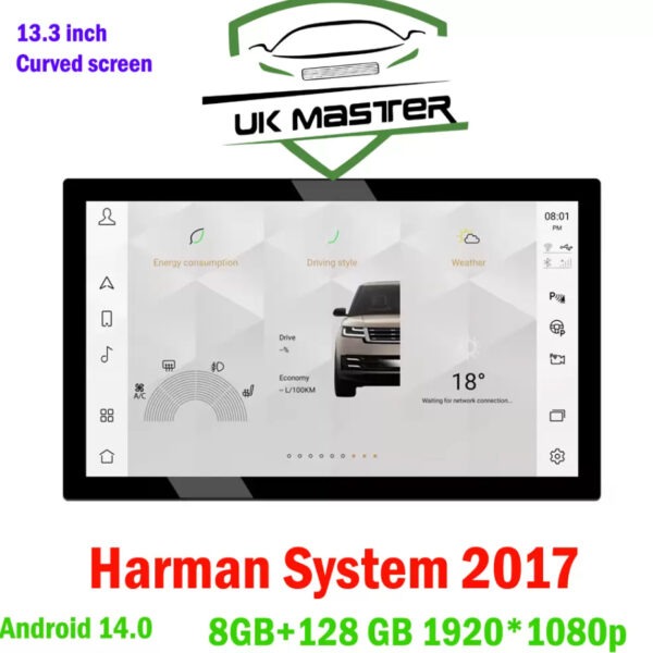 Ukmaster 8+128 Range Rover Sport/ Vogue 2017 Harman system 13.3 inch Special Screen 2k Curved Screen Upgrade 2024 dubaitr