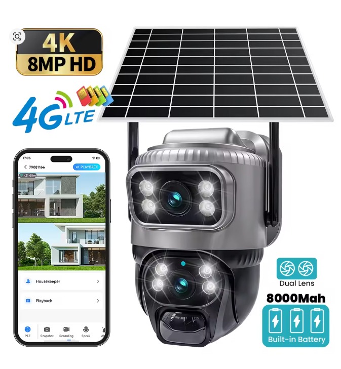 V380 Dual Lens 4G Solar Camera DUBAITR